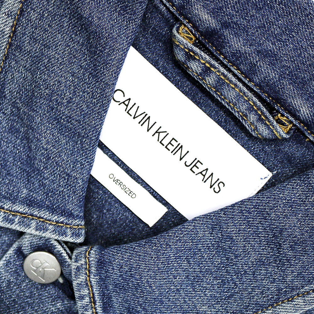 Calvin klein Jeans カルバンクラインジーンズ Extreme Oversized Denim Jacket ロゴペイント オーバーサイズデニムジャケット J319798 M Black Gジャン 3rd アウター【新古品】【Calvin klein Jeans】