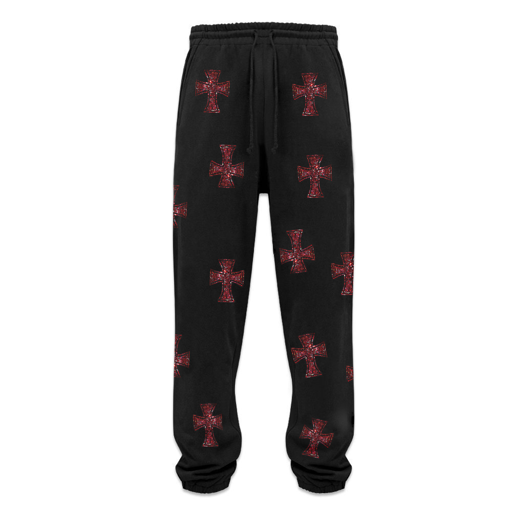 unknown 赤 Cross Rhinestone Jogger Pants | tradexautomotive.com