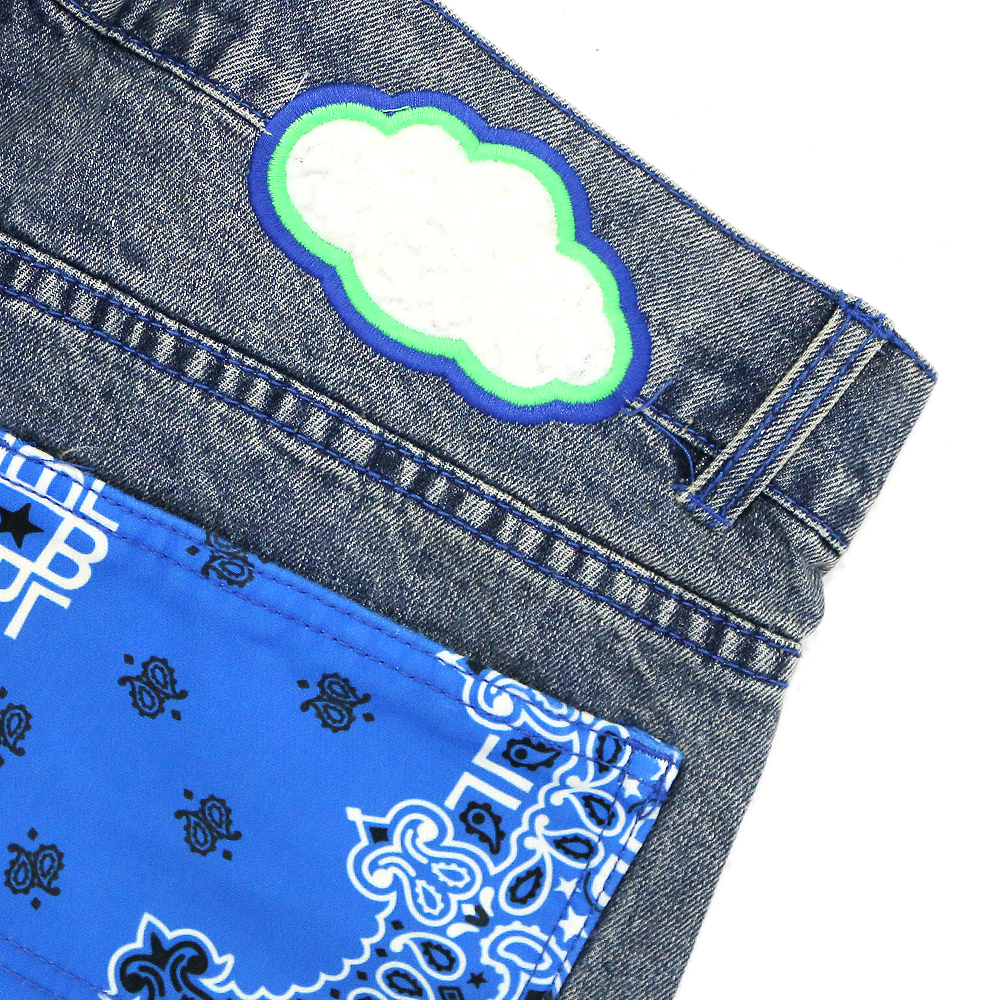EVAE MOB 23SS Blue Perforated Zipper デニム | turkrealestates.com