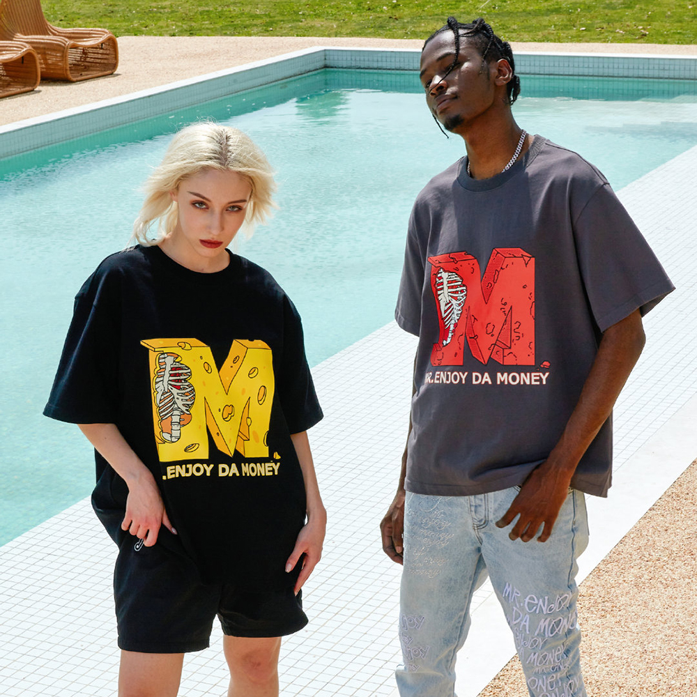 MEDM 半袖Tシャツ ロゴ 大人気 新作 88rising愛用 男女兼用 MR.ENJOY DA MONEY(ミスター・エンジョイ・ダ・マネー)商品