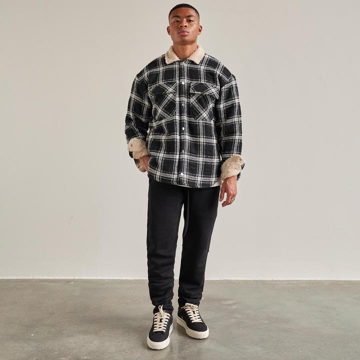 REPRESENT Sherpa Shirt Black Plaid VENTURER