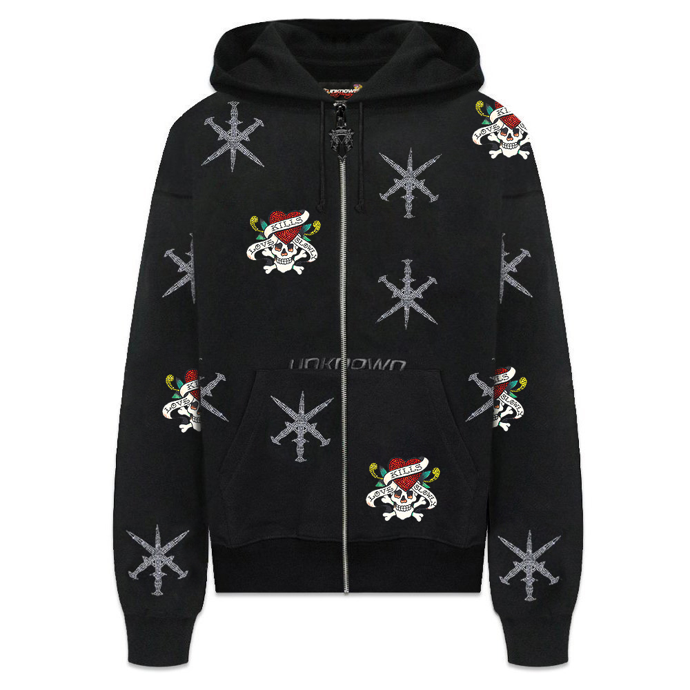 Ron UNKNOWN X HCW Rhinestone Hoodie | forrajeraelizondo.com