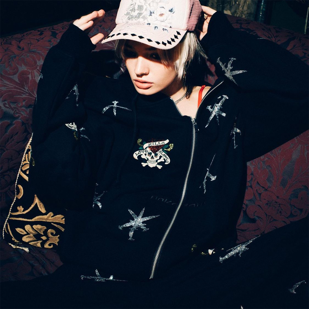 《廃盤》unknown × edhardy hoodie パーカー