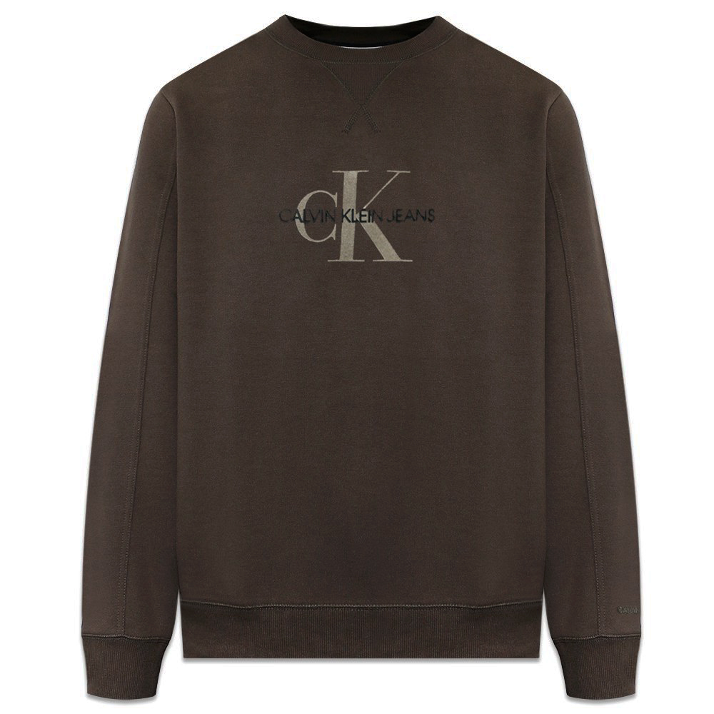 CALVIN KLEIN JEANS (カルバンクラインジーンズ)商品ページ - Archval Monogram Flock Logo  Sweatshirt - Brown - VENTURER(ベンチュラー)