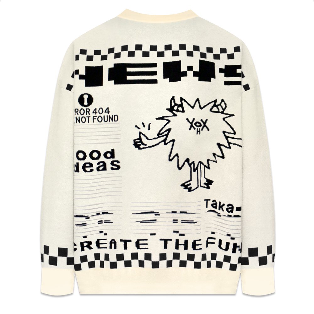 TAKA ORIGINAL(タカ オリジナル)商品ページ - Moody Bob Mosaic Knit Jumper - Cream -  VENTURER(ベンチュラー)