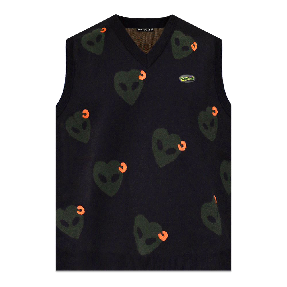 TAKA ORIGINAL(タカ オリジナル)商品ページ - Cosmic Univ. Yea Momo Alien Heartcore Knit  Vest - Black - VENTURER(ベンチュラー)