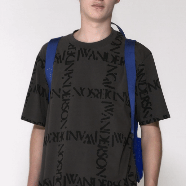XL JW Anderson オーバーサイズ　グリッド　ロゴ　Tシャツ
