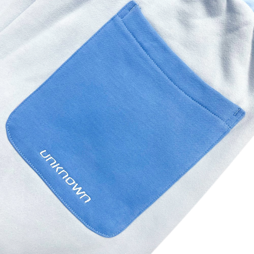 unknown london パーカー 水色 ブルー 希少＆備品】アンノウン unknown 水色パーカー Lサイズ - メルカリ