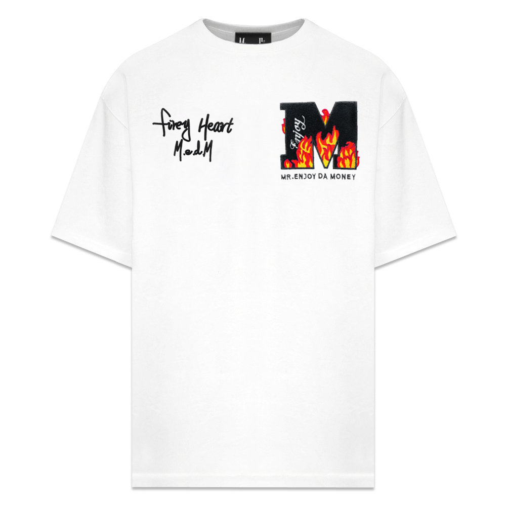 MR.ENJOY DA MONEY(ミスター・エンジョイ・ダ・マネー)商品ページ - MEDM Logo Fire Tee - White -  VENTURER(ベンチュラー)