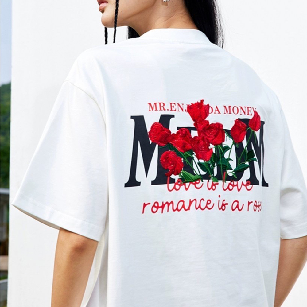 MR.ENJOY DA MONEY(ミスター・エンジョイ・ダ・マネー)商品ページ - MEDM Rose Embroidery Logo Tee -  White - VENTURER(ベンチュラー)