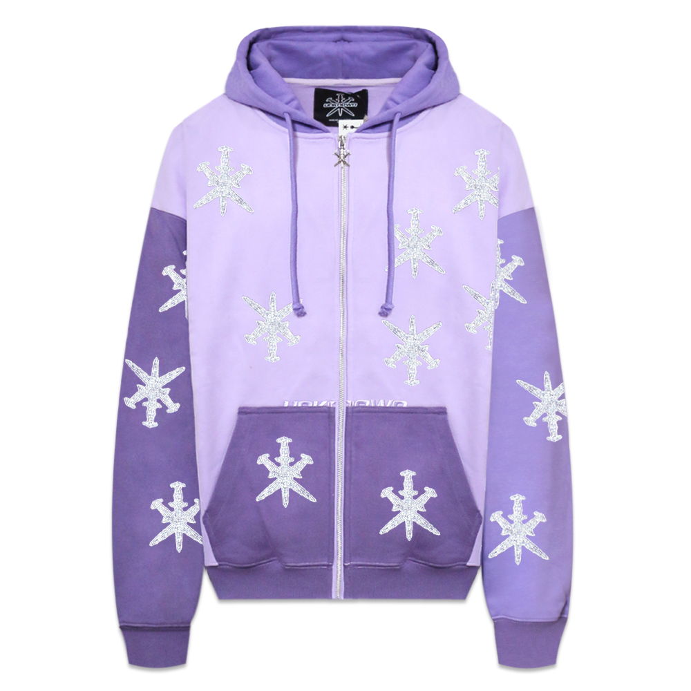 unknown Dagger Rhinestone Zip Hoodie