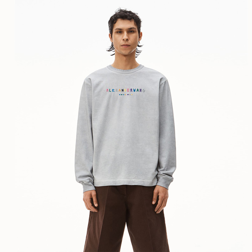 ALEXANDER WANG (アレキサンダー ワン)商品ページ - Multicolor Puff Logo LS Tee - Silver-Fox  - VENTURER(ベンチュラー)