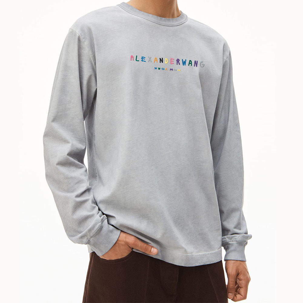 ALEXANDER WANG (アレキサンダー ワン)商品ページ - Multicolor Puff Logo LS Tee - Silver-Fox  - VENTURER(ベンチュラー)