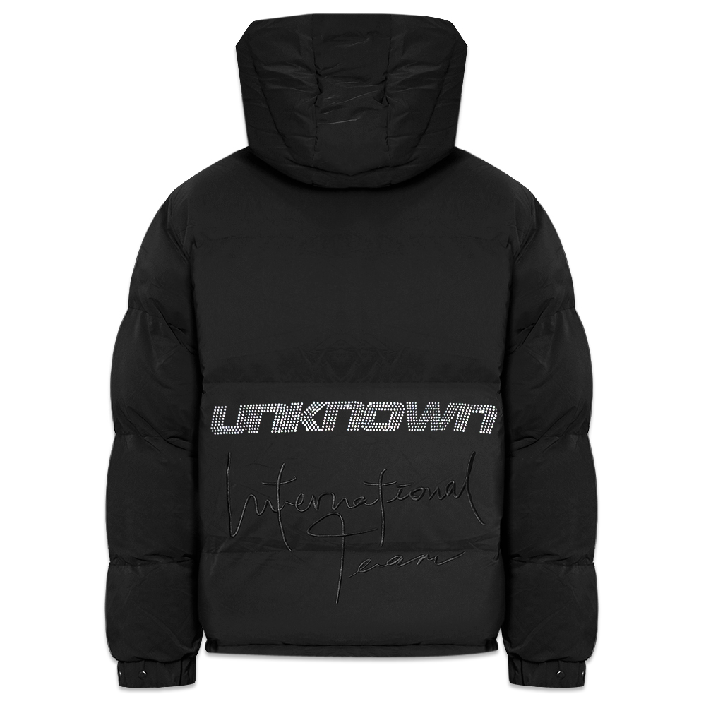 UNKNOWN LONDON(アンノウン・ロンドン)商品ページ - Uniform Rhinestone Puffer Jacket - Black  - VENTURER(ベンチュラー)