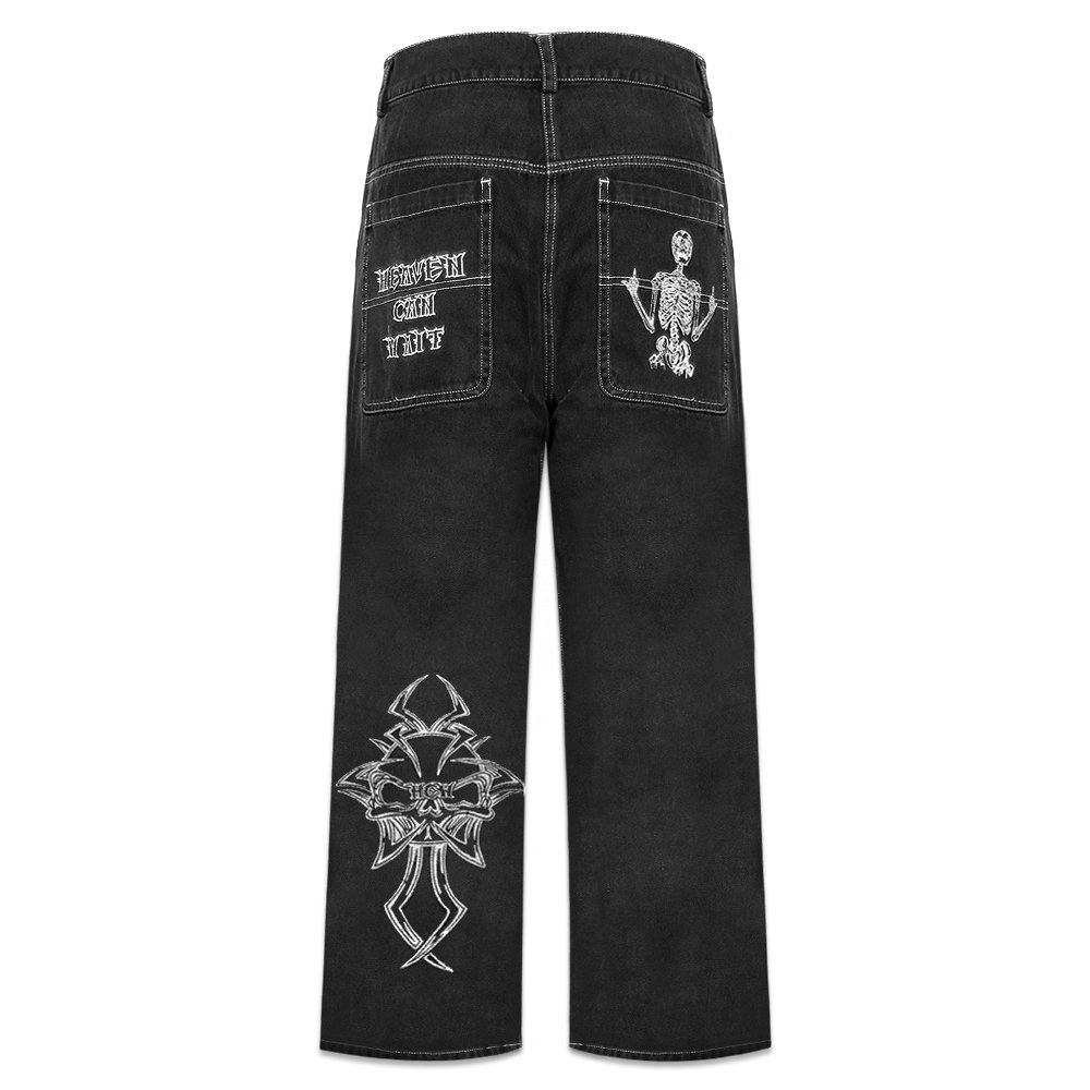 HEAVEN CAN WAIT(ヘブン・キャン・ウェイト)商品ページ - Skull Jeans - Black - VENTURER(ベンチュラー)