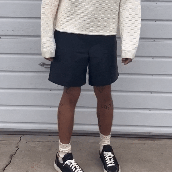 ASKYURSELF (アスクユアセルフ)商品ページ - Nappa Leather Work Shorts - Black - VENTURER(ベンチュラー)