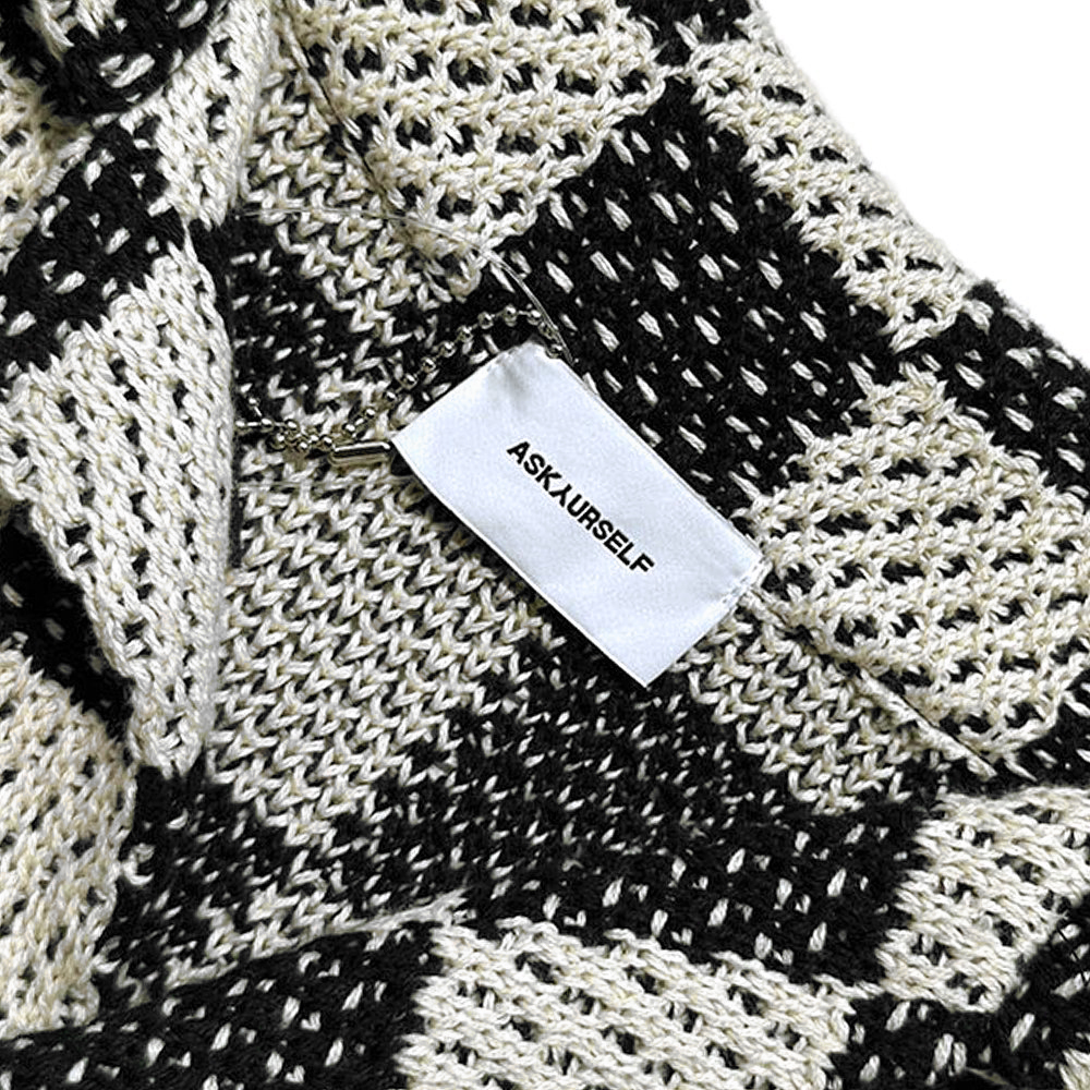 ASKYURSELF (アスクユアセルフ)商品ページ - Checkered Crochet Shirt 