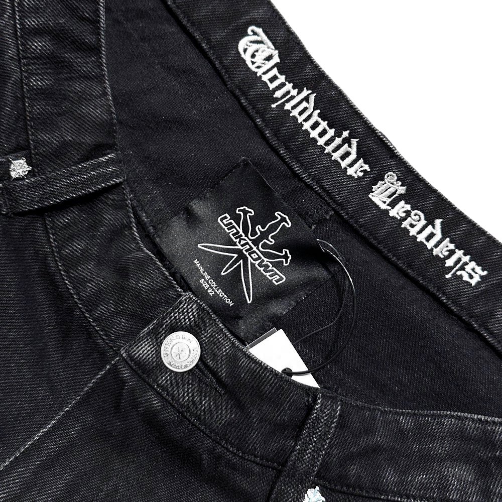 パンツ UNKNOWN LONDON / Dagger Embroidery UNKNOWN LONDON アンノウンロンドン｜Black on Black Dagger