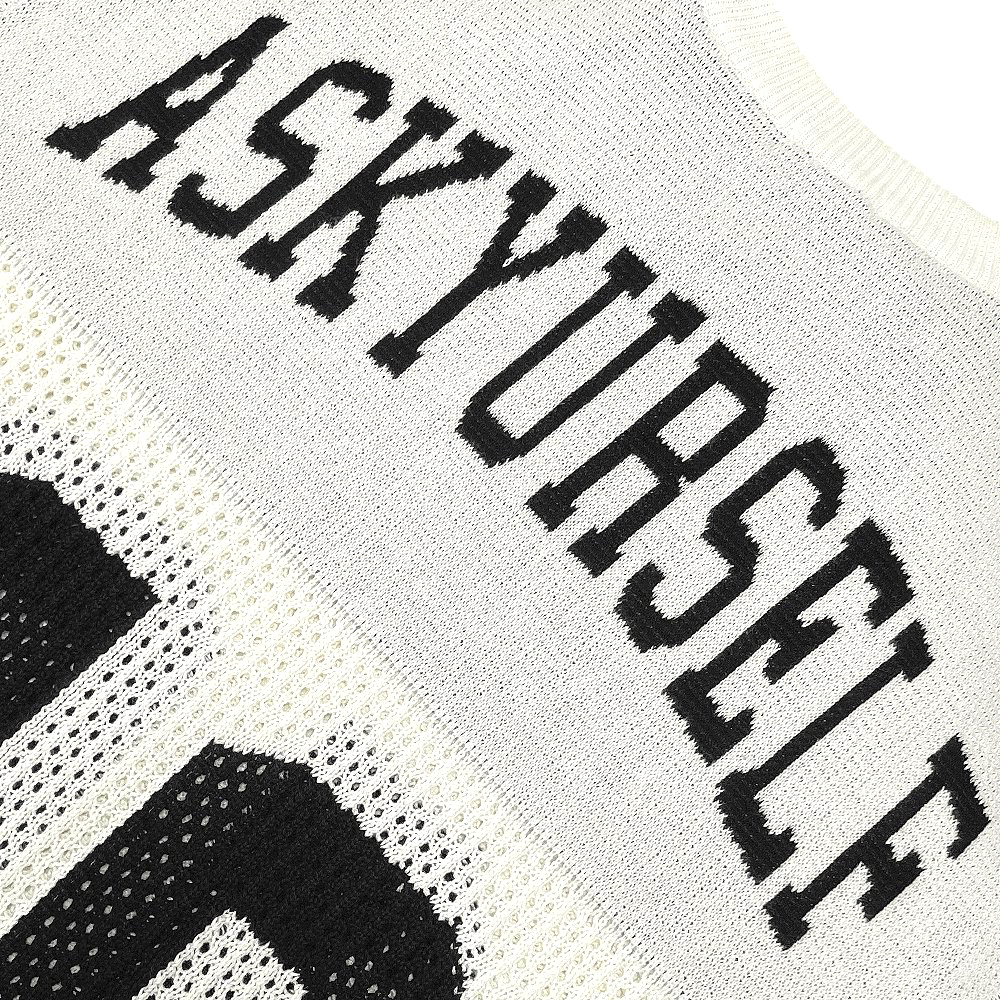 ASKYURSELF (アスクユアセルフ)商品ページ - Knit Mesh Jersey - White/Black -  VENTURER(ベンチュラー)