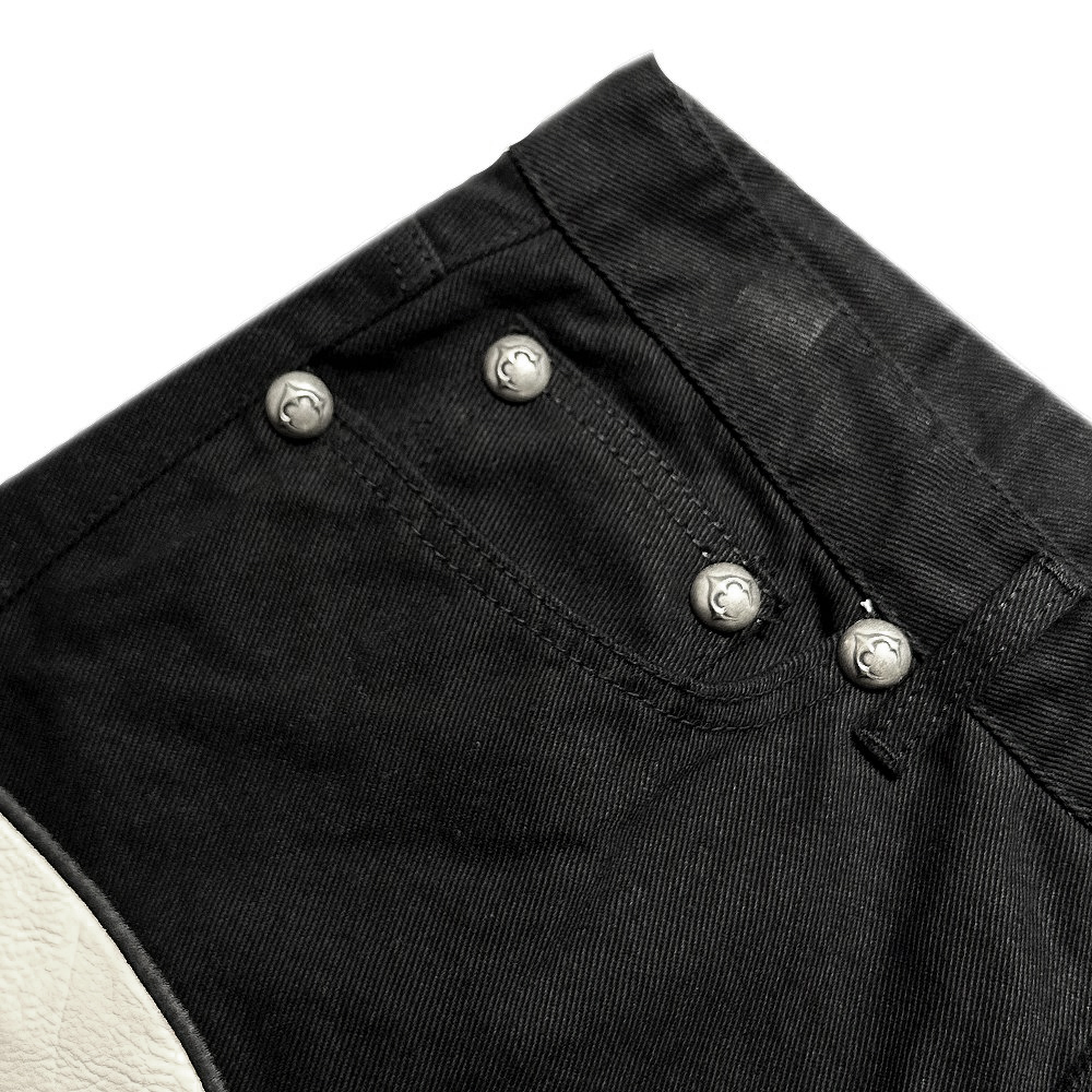 THUG CLUB(サグ・クラブ)商品ページ - TC Leather Denim Pants - Black 