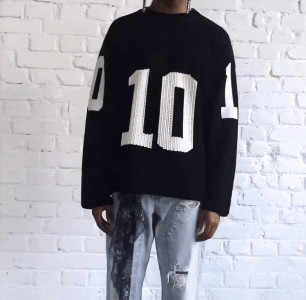 【ASKYURSELF】Knit Mesh LS Jersey ロゴ ニット M ASKYURSELF (アスクユアセルフ)商品ページ - Knit Mesh LS