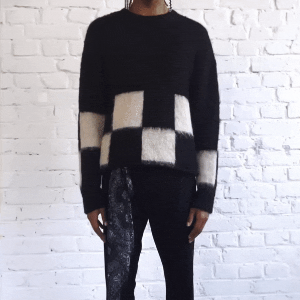 ASKYURSELF (アスクユアセルフ)商品ページ - Brushed Checkered Knit - Black - VENTURER(ベンチュラー) ASKYURSELF (アスクユアセルフ)商品ページ - Brushed Checkered Knit - Black - VENTURER(ベンチュラー)