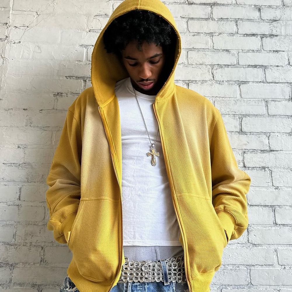 XWORE NYC(ウォー) 商品ページ - Darted Zip Up Hoodie - Yellow