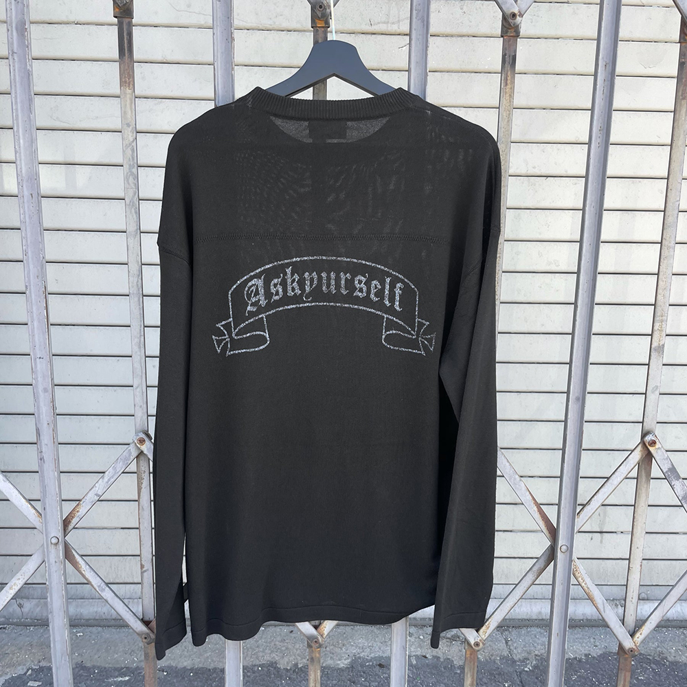 ASKYURSELF ジャージ s ASKYURSELF アスクユアセルフ ニット FOOTBALL KNIT JERSEY LS
