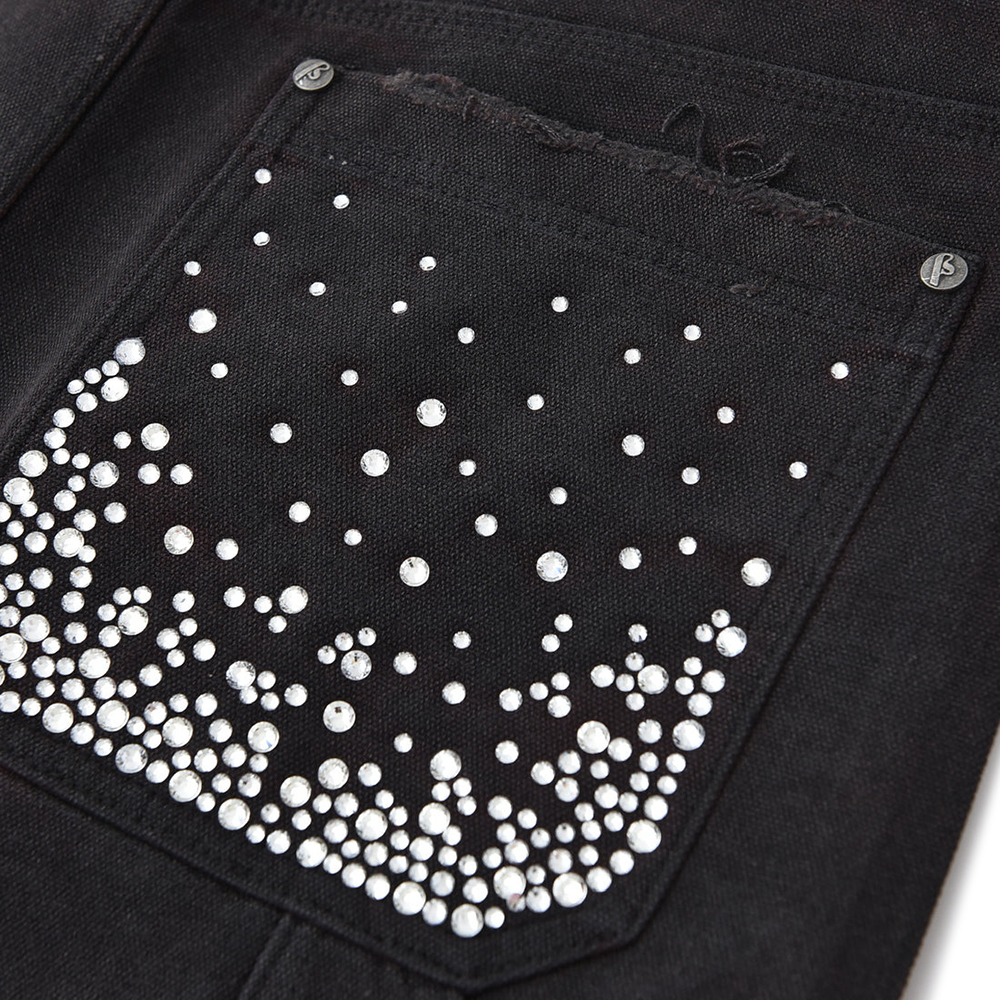 Birth Of  Child Diamond Jorts ブラック Redial 20k Diamond Shorts in Washed Black – Birth Of Royal Child