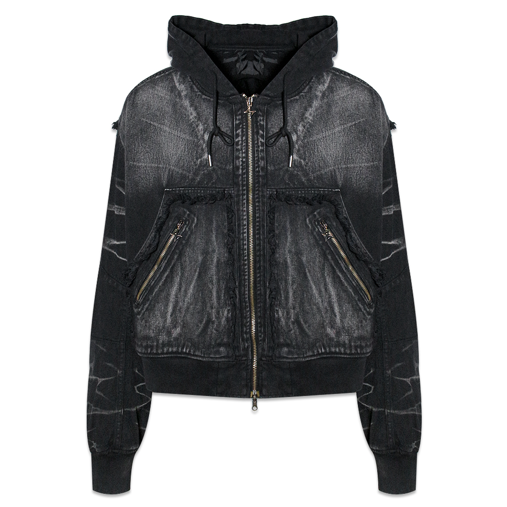 【BLR BLUER】DEEP-DYED HOODIE JACKET BLR BLUER(ビーエルアール ブラー)商品ページ - Deep Dyed Cotton