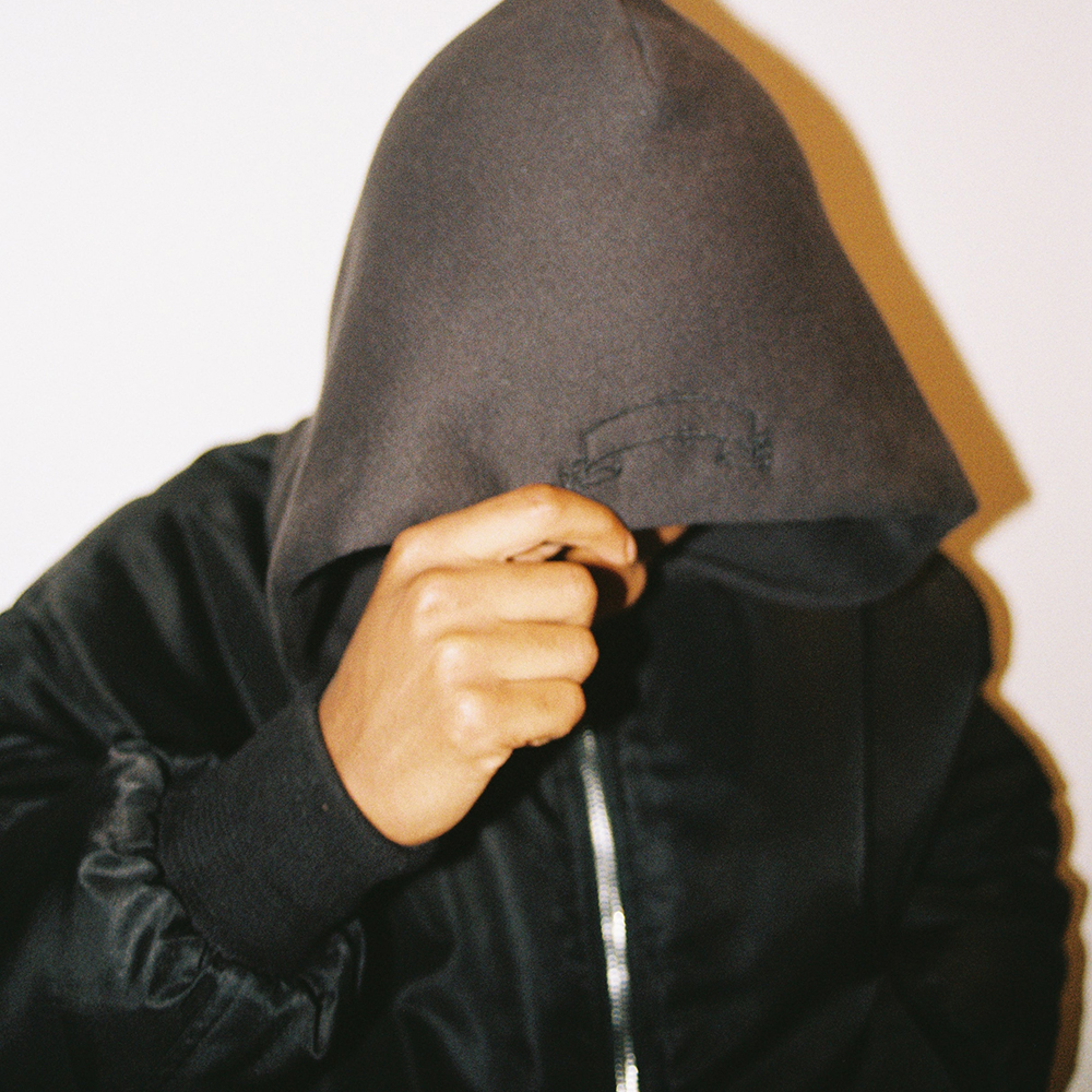 ASKYURSELF フード付きボンバージャケット ブラック ASKYURSELF OVERSIZED BOMBER JACKET