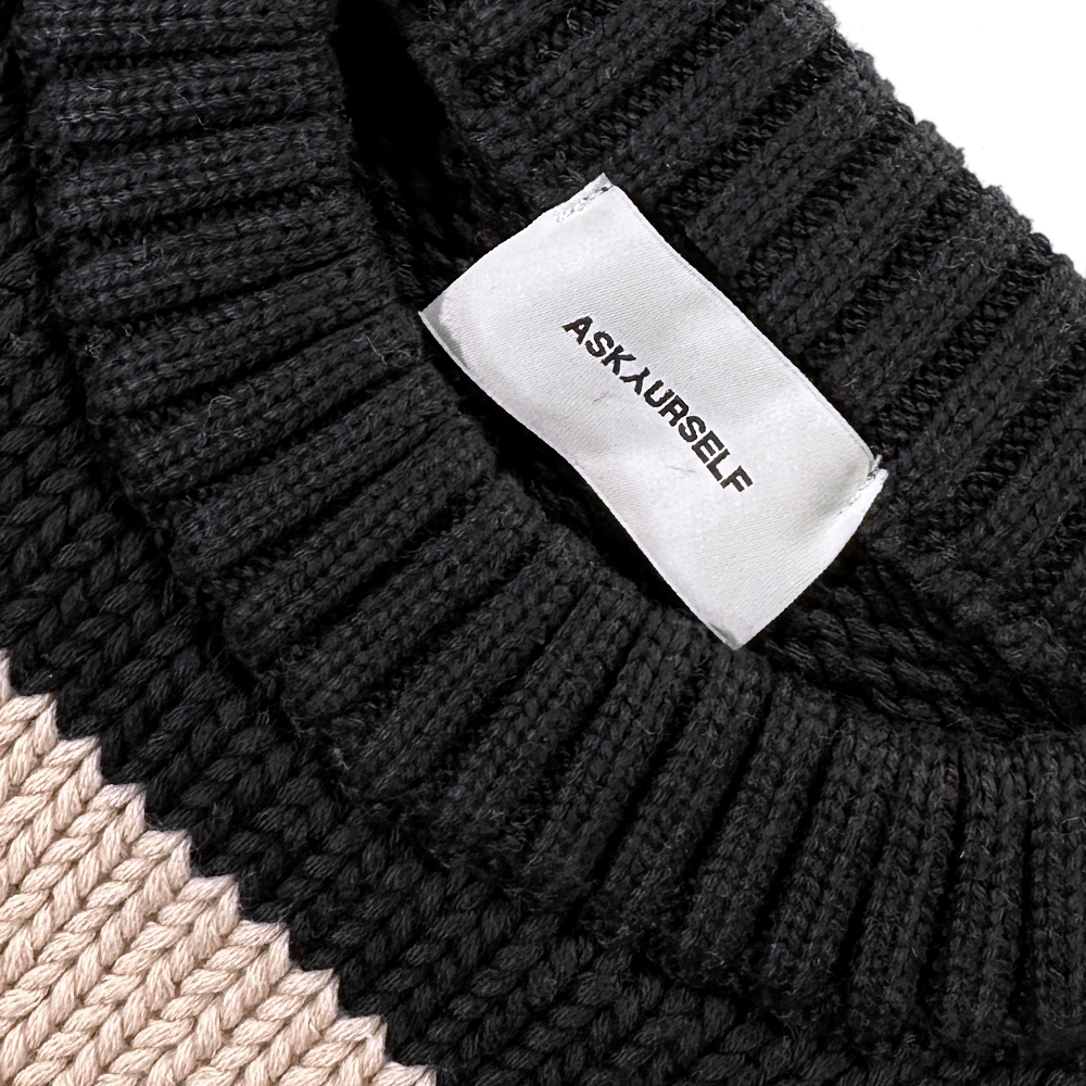 ASKYURSELF (アスクユアセルフ)商品ページ - Striped Cross Knit