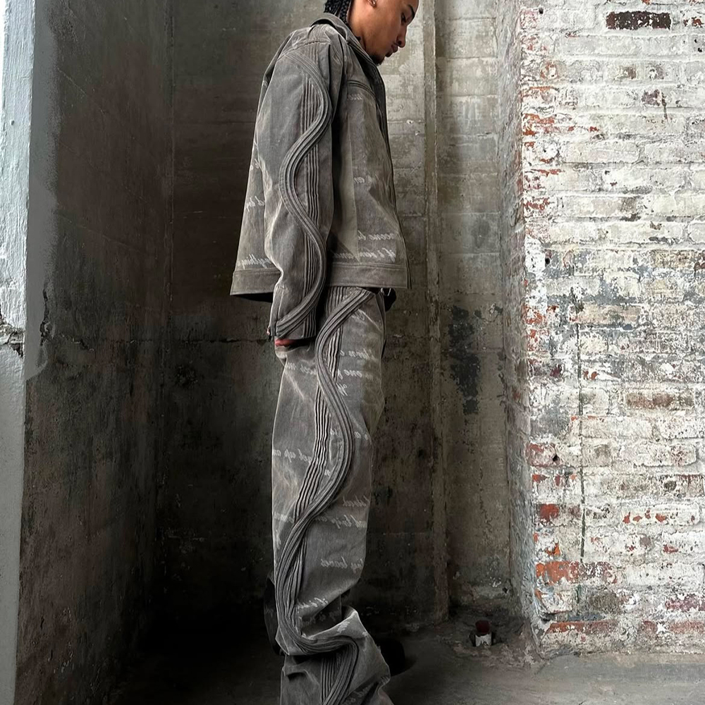 XWORE NYC(ウォー) 商品ページ - Waved Denim Jacket - Gray