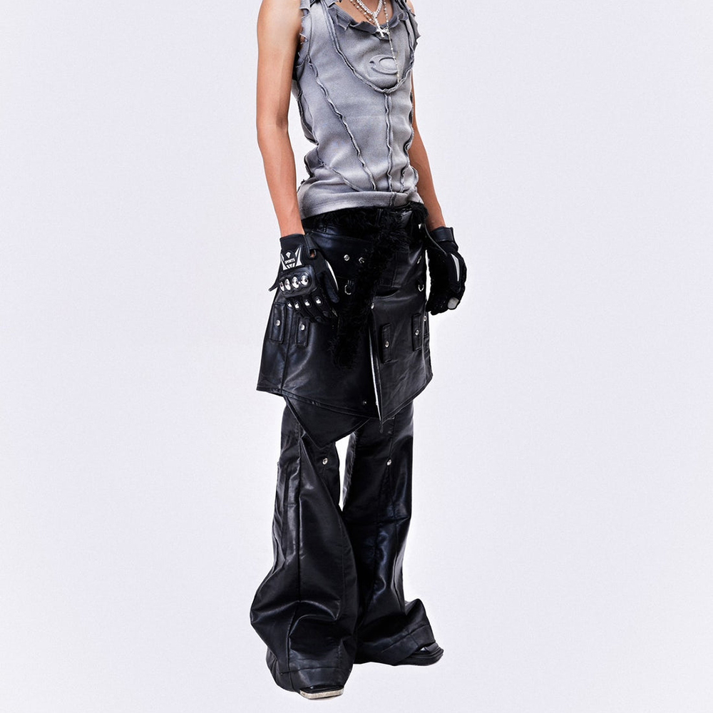 パンツ COZY WORLDWIDE CHAOS LEATHER CARGO PANTS GHIDØRAH CHAØSレザーカーゴパンツ