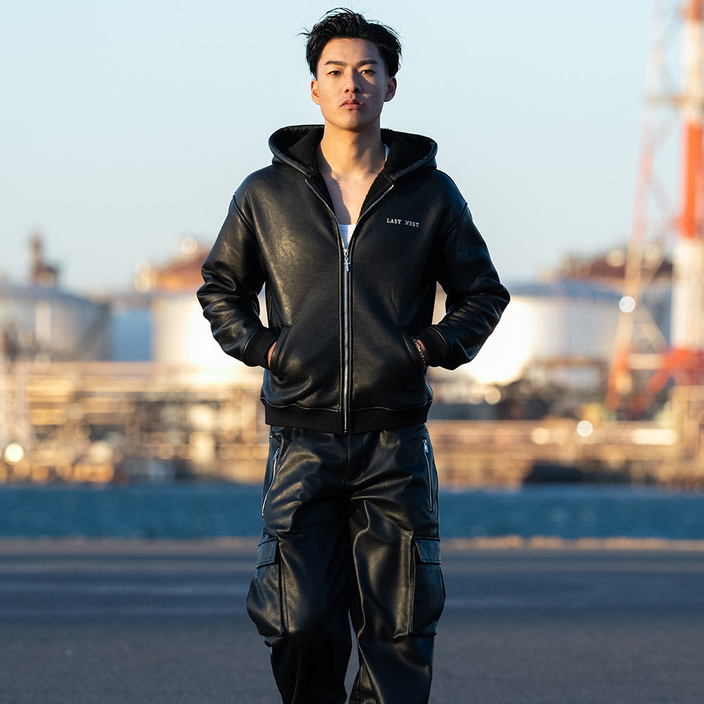 ジャケット・アウター LAST NEST LEATHER ZIP HOODIE LAST NEST / leather zip hoodie - OTHELLO KUMAMOTO