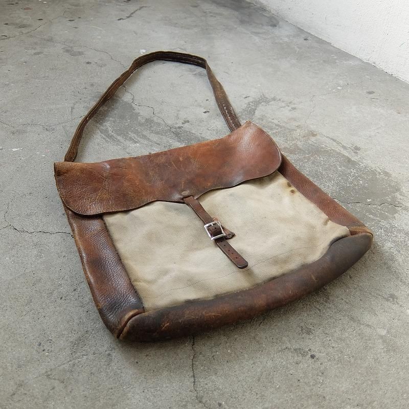 1900's1910's Railroad Canvas Leather Bag