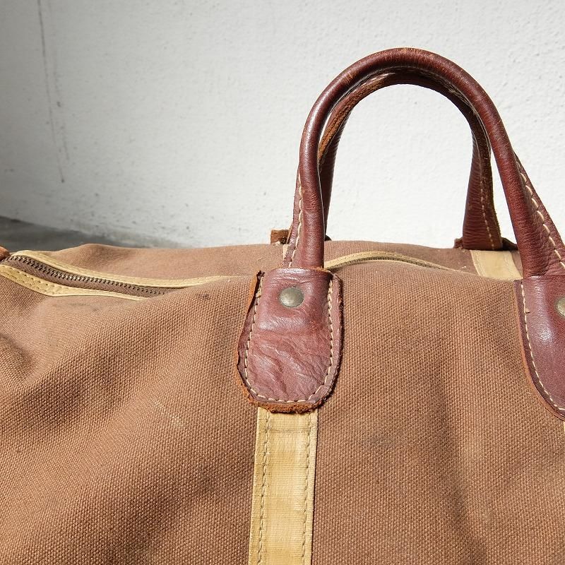 1940's Brown Canvas Boston Bag