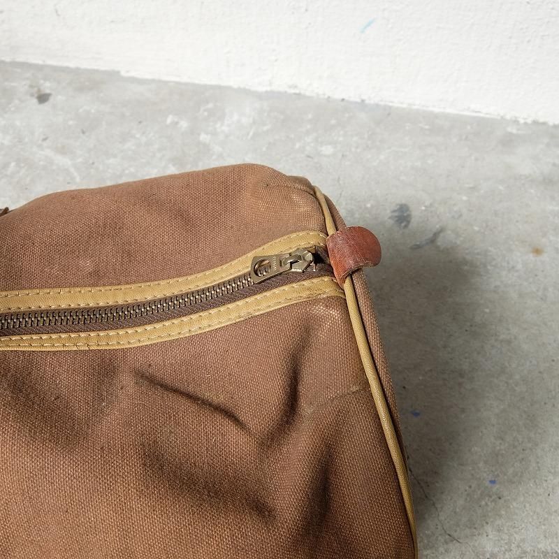 1940's Brown Canvas Boston Bag