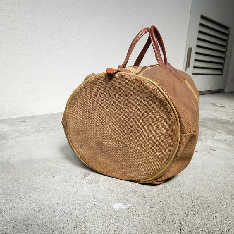 1940's Brown Canvas Boston Bag
