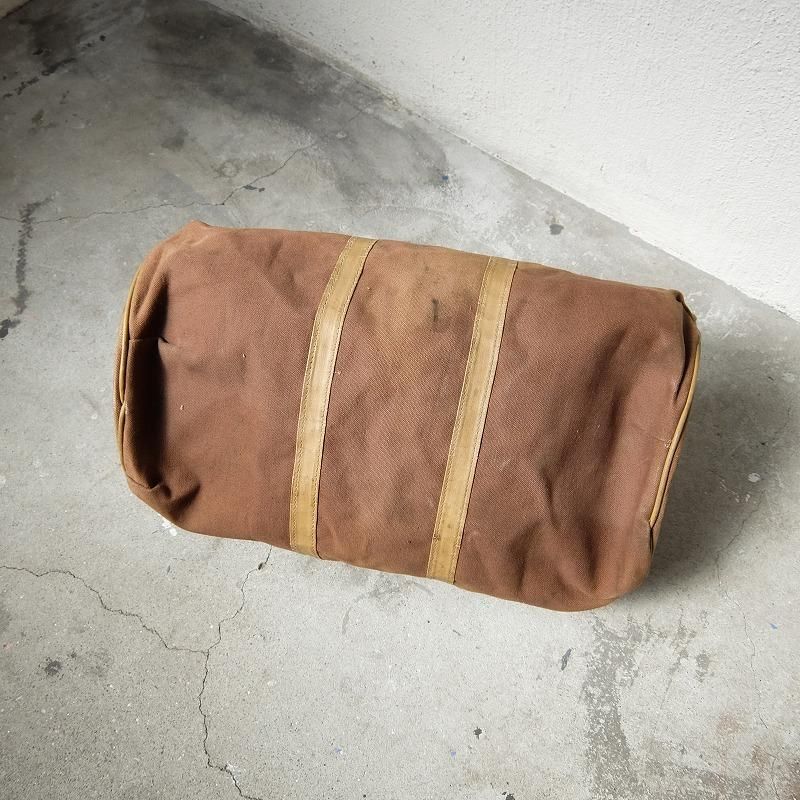 1940's Brown Canvas Boston Bag