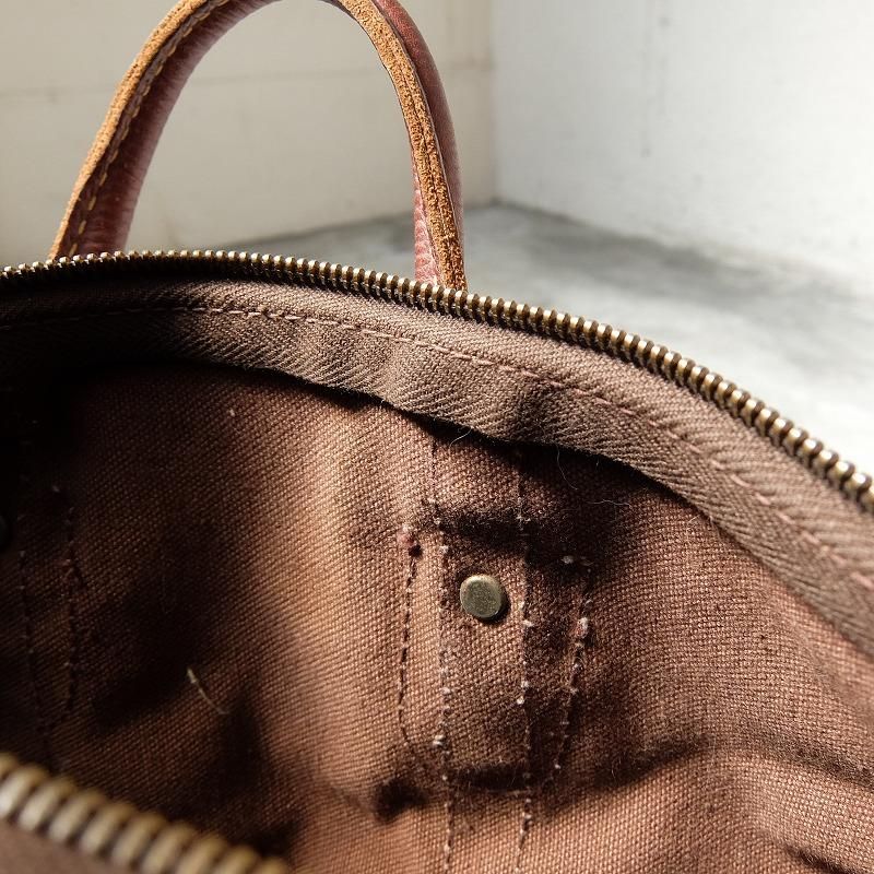1940's Brown Canvas Boston Bag