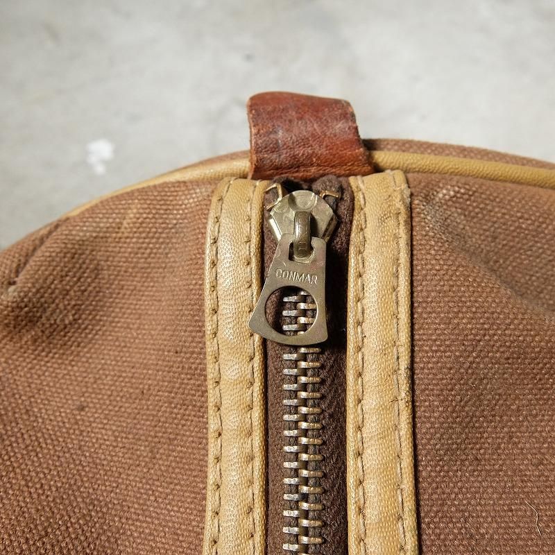 1940's Brown Canvas Boston Bag