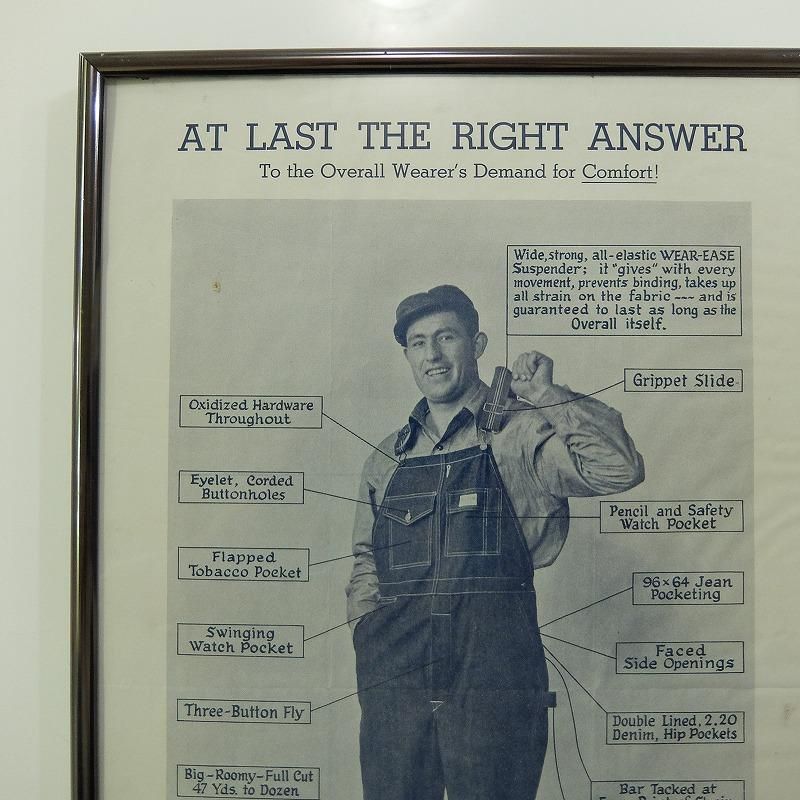 1930's BIG DAM WEAR-EASE OVERALLS Poster