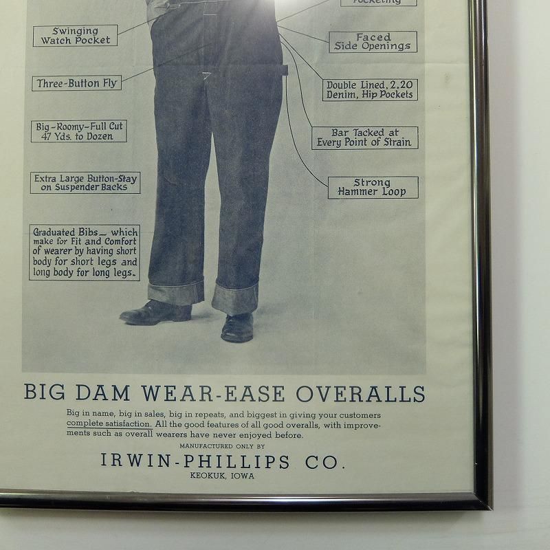 1930's BIG DAM WEAR-EASE OVERALLS Poster