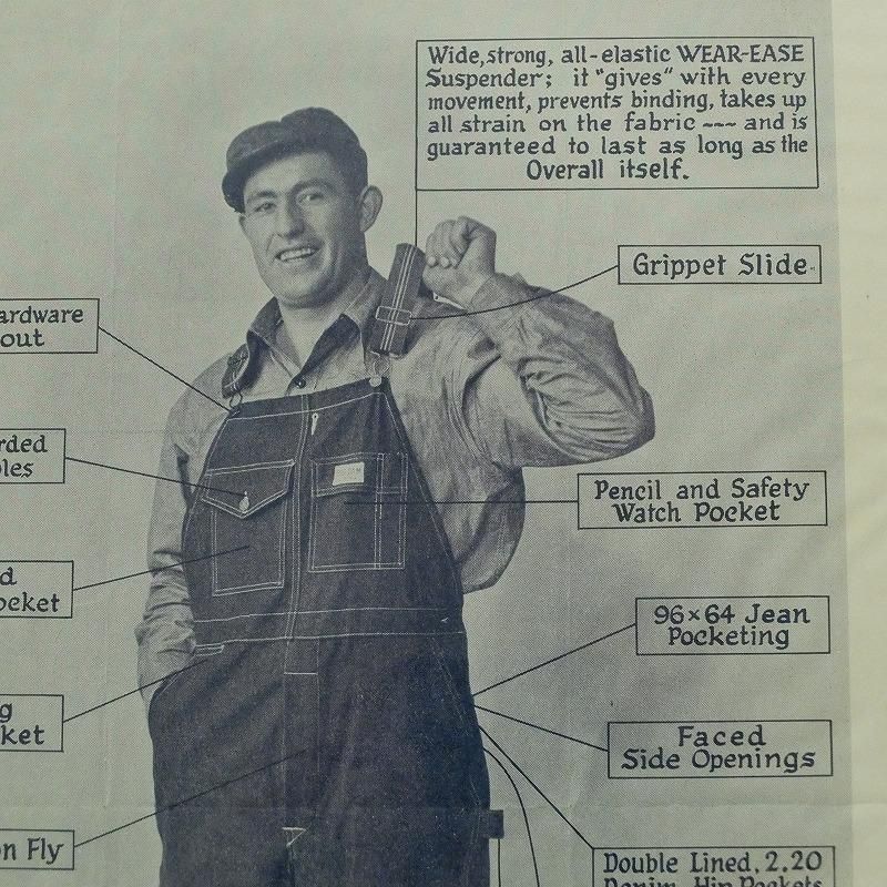 1930's BIG DAM WEAR-EASE OVERALLS Poster