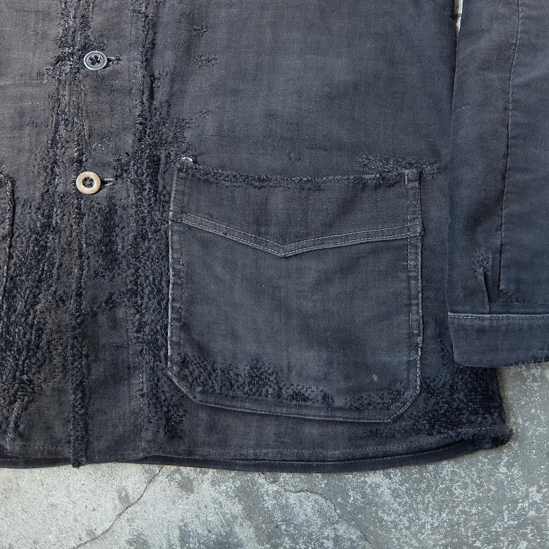 1930's French Black Moleskin Work Jacket