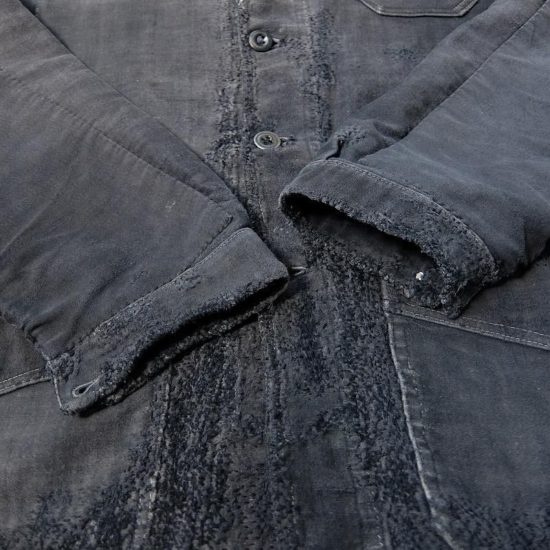 1930's French Black Moleskin Work Jacket