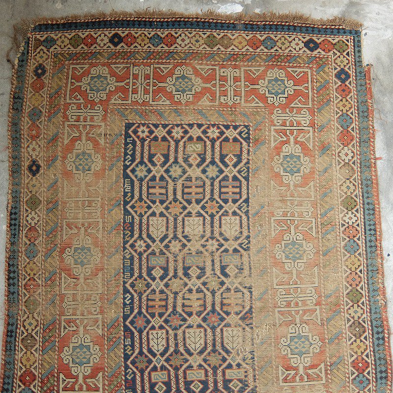 1890's1900's Antique Caucasian Tribal Rug