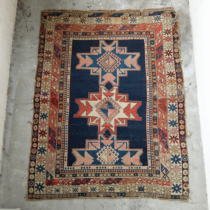 1890's Antique Caucasian Tribal Rug