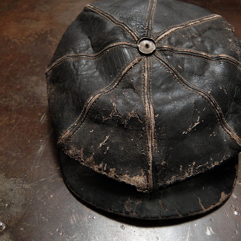 1930's Leather Newsboy Cap